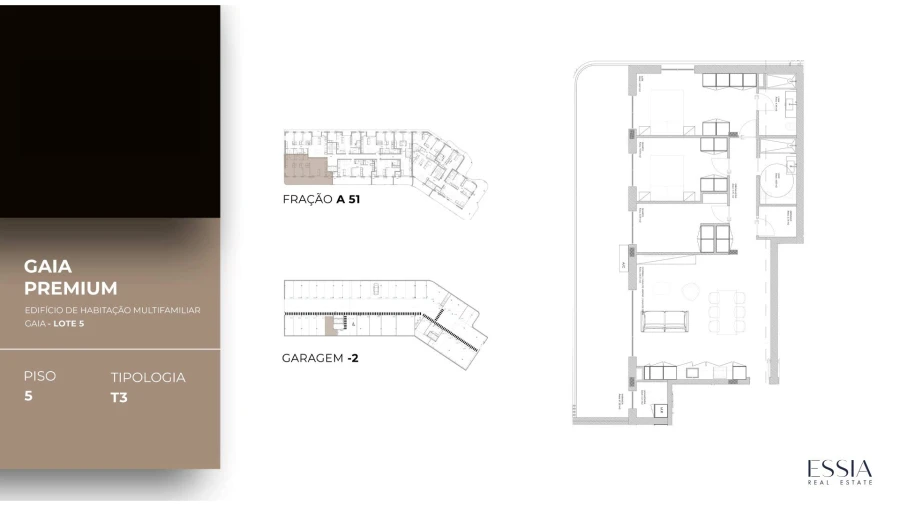 Apartamento T3 para Venda em Oliveira do Douro Planta 1