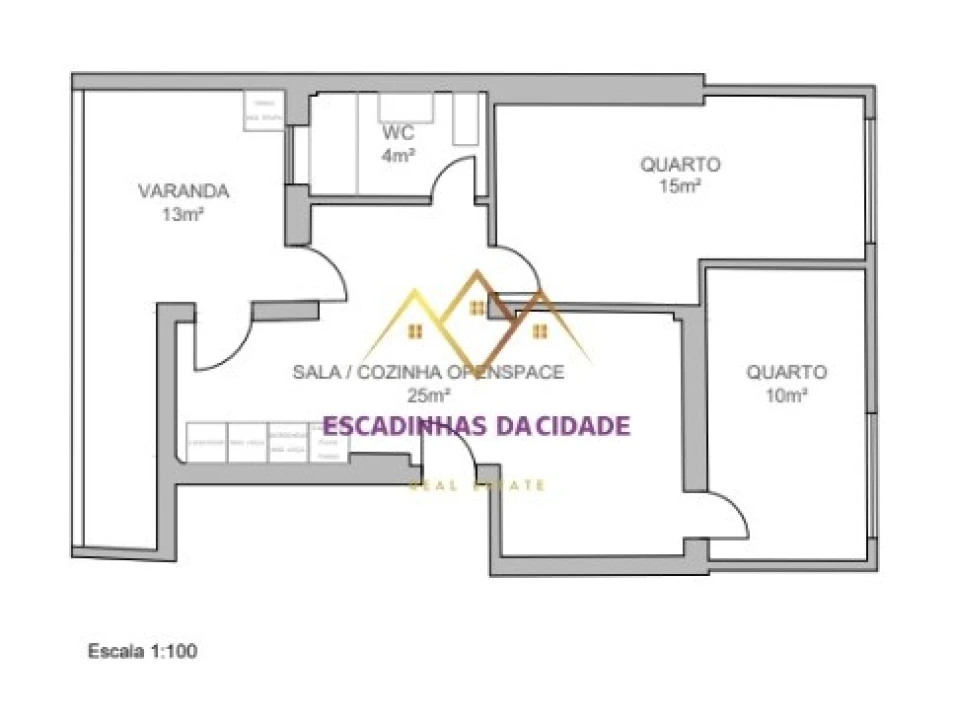 Apartamento T2 para Venda em Queluz e Belas Planta 2
