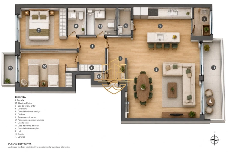 Apartamento T2 para Arrendamento em Aldoar, Foz do Douro e Nevogilde Planta 1