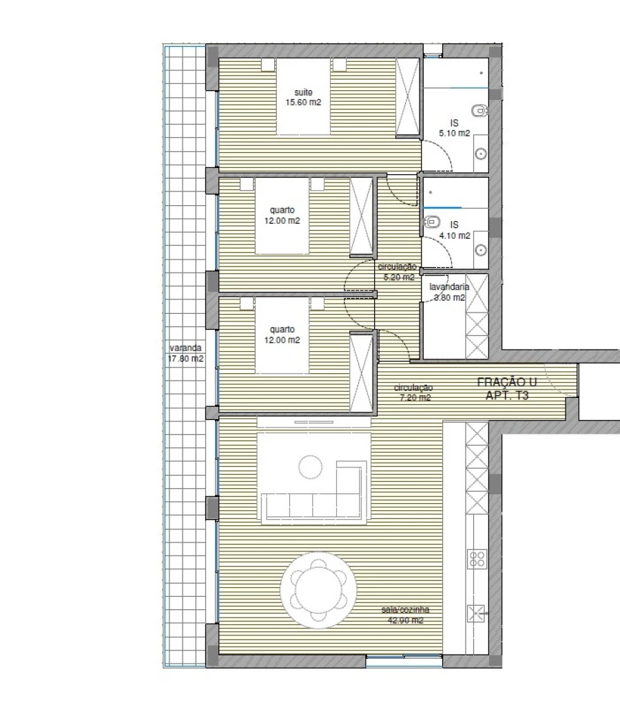 Apartamento T3 para Venda em Adães Planta 1