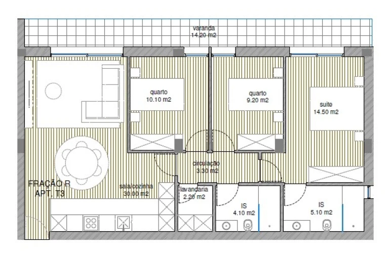 Apartamento T3 para Venda em Adães Planta 1