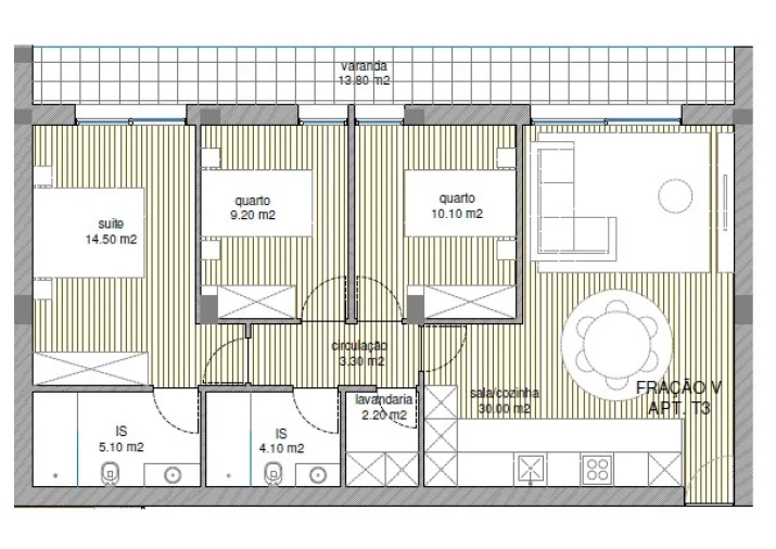 Apartamento T2 para Venda em Adães Planta 1