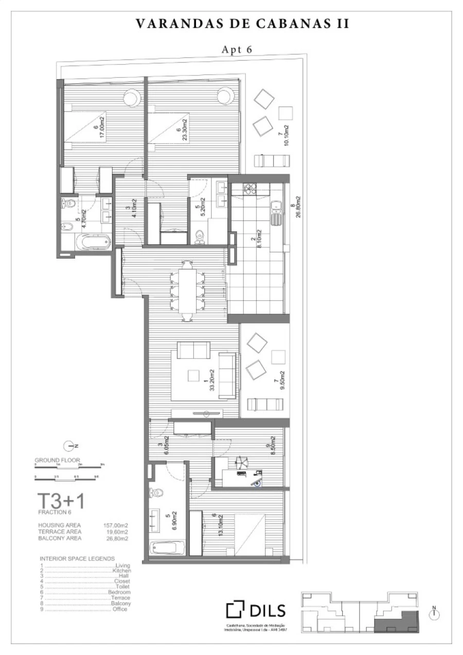 Apartamento T4 para Venda em Conceição e Cabanas de Tavira Planta 1