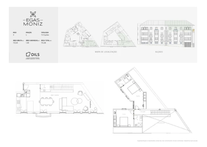 Apartamento T2 para Venda em Cedofeita, Santo Ildefonso, Sé, Miragaia, São Nicolau e Vitória Planta 1
