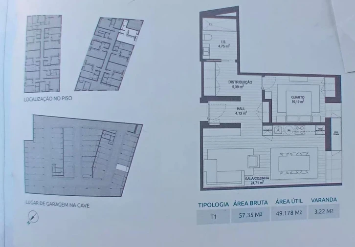 Apartamento T1 para Venda em Santa Joana Planta 1