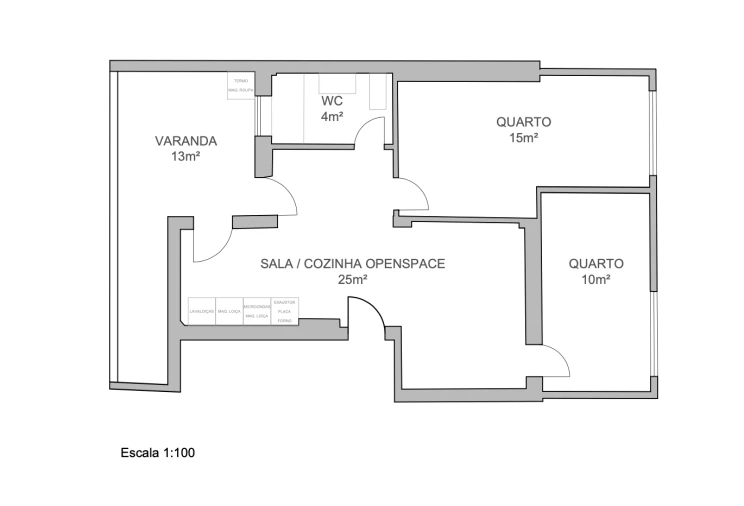 Apartamento T2 para Venda em Queluz e Belas Planta 1
