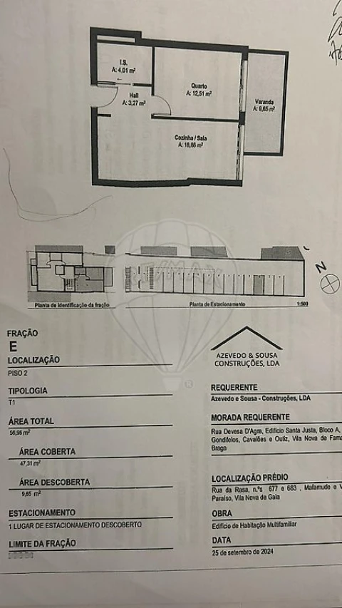 Apartamento T1 para Venda em Mafamude e Vilar do Paraíso