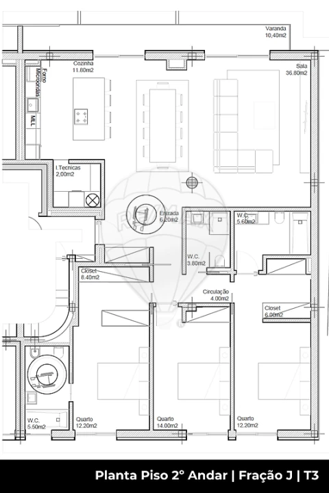 Apartamento T3 para Venda em Pedroso e Seixezelo