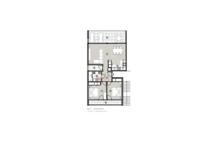 Apartamento T2 para Arrendamento em Encarnação Planta 1