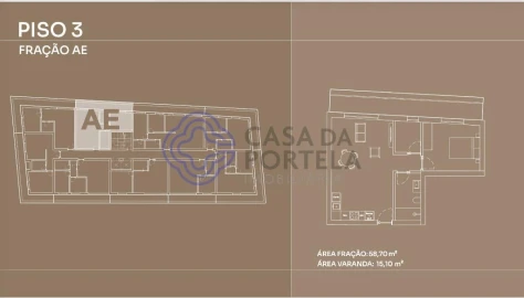 Apartamento T1 para Venda em Canidelo