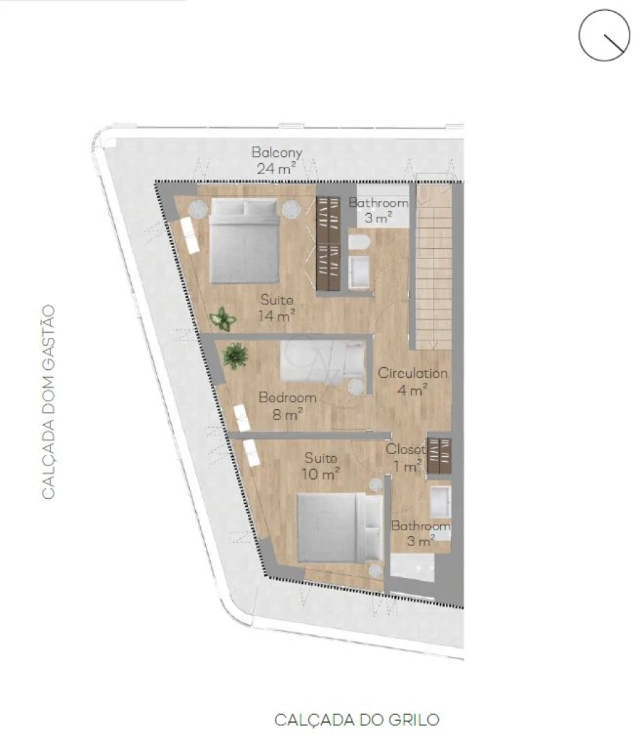 Apartamento T3 para Venda em Beato Planta 2