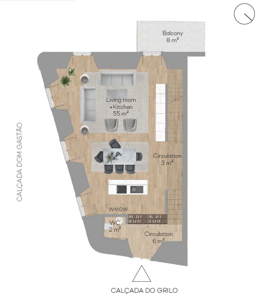Apartamento T3 para Venda em Beato Planta 1