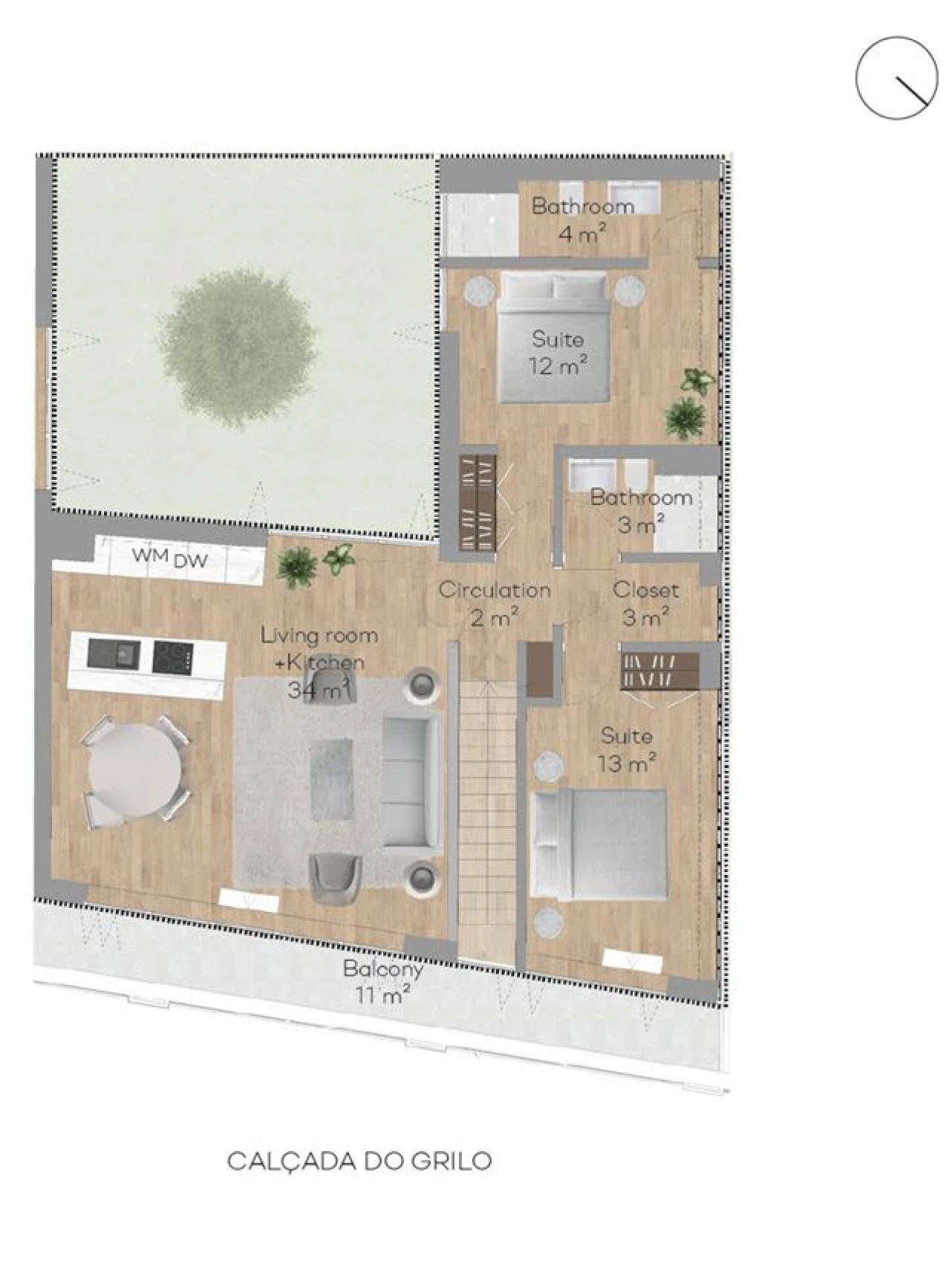 Apartamento T2 para Venda em Beato Planta 2