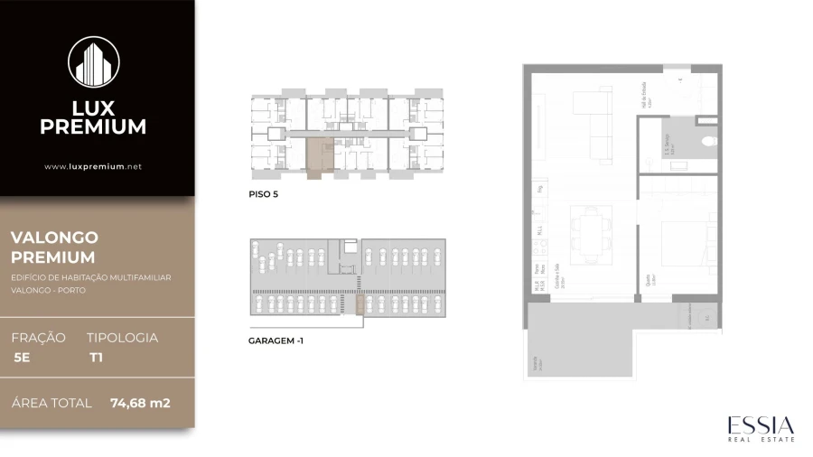 Apartamento T1 para Venda em Valongo Planta 1