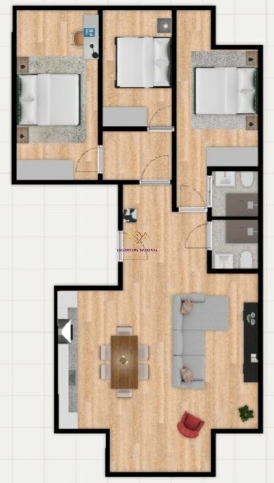 Apartamento T3 para Venda em Benfica Planta 1