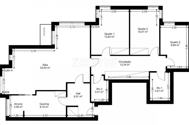 Apartamento T3 para Venda em Paranhos Planta 1