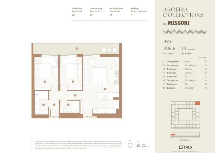 Apartamento T1 para Venda em Charneca de Caparica e Sobreda Planta 1