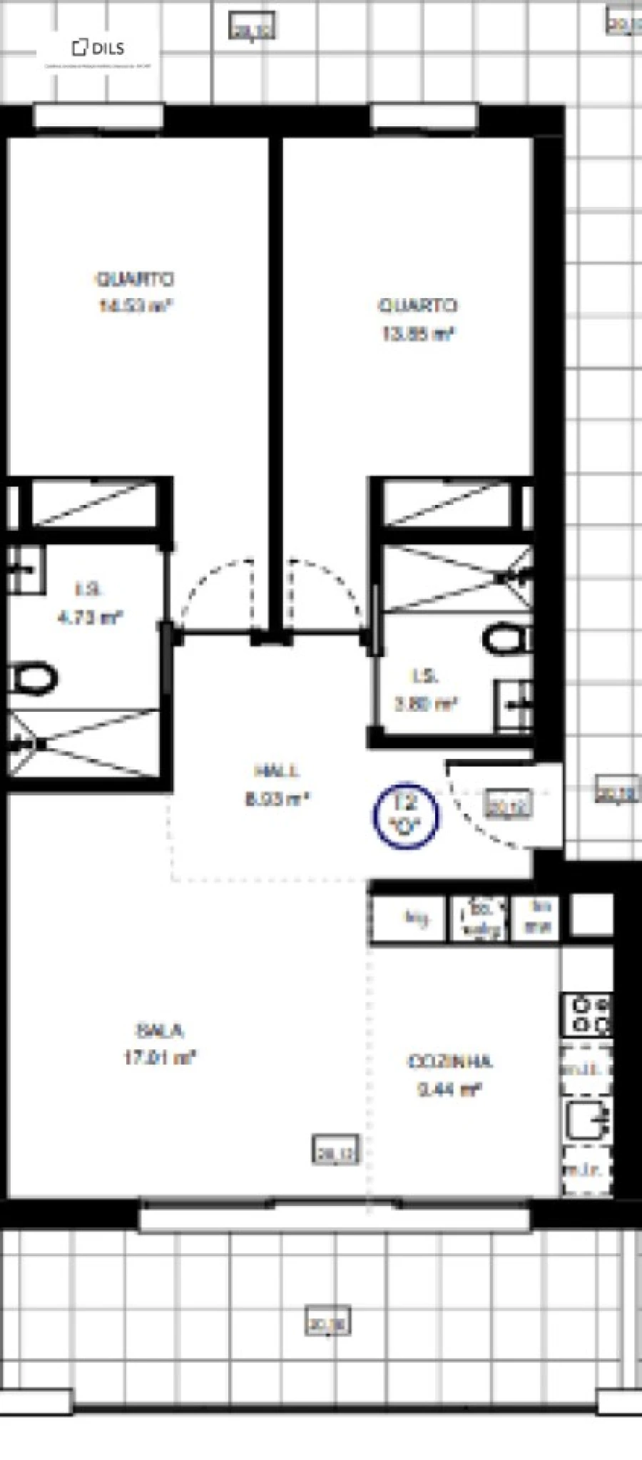 Apartamento T2 para Venda em Tavira (Santa Maria e Santiago) Planta 1