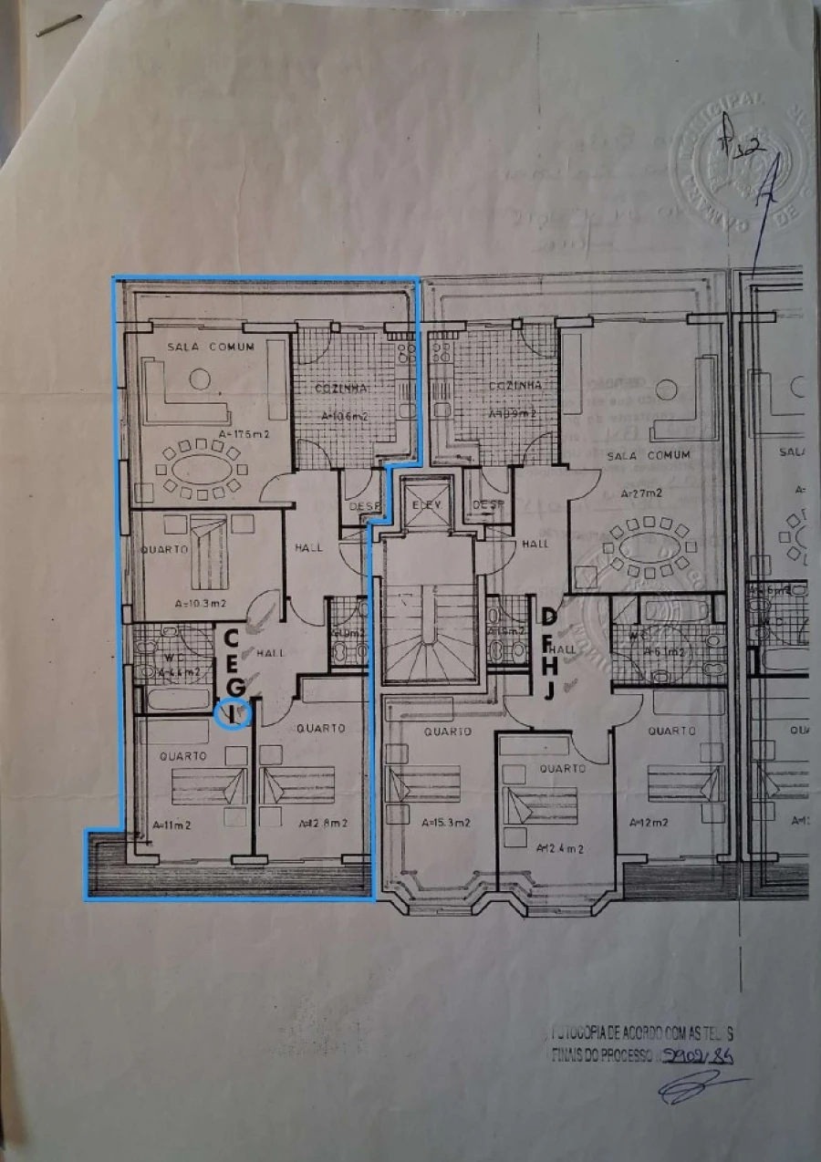 Apartamento T3 para Venda em Fânzeres e São Pedro da Cova Planta 1