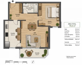Apartamento T1 para Venda em Armação de Pera