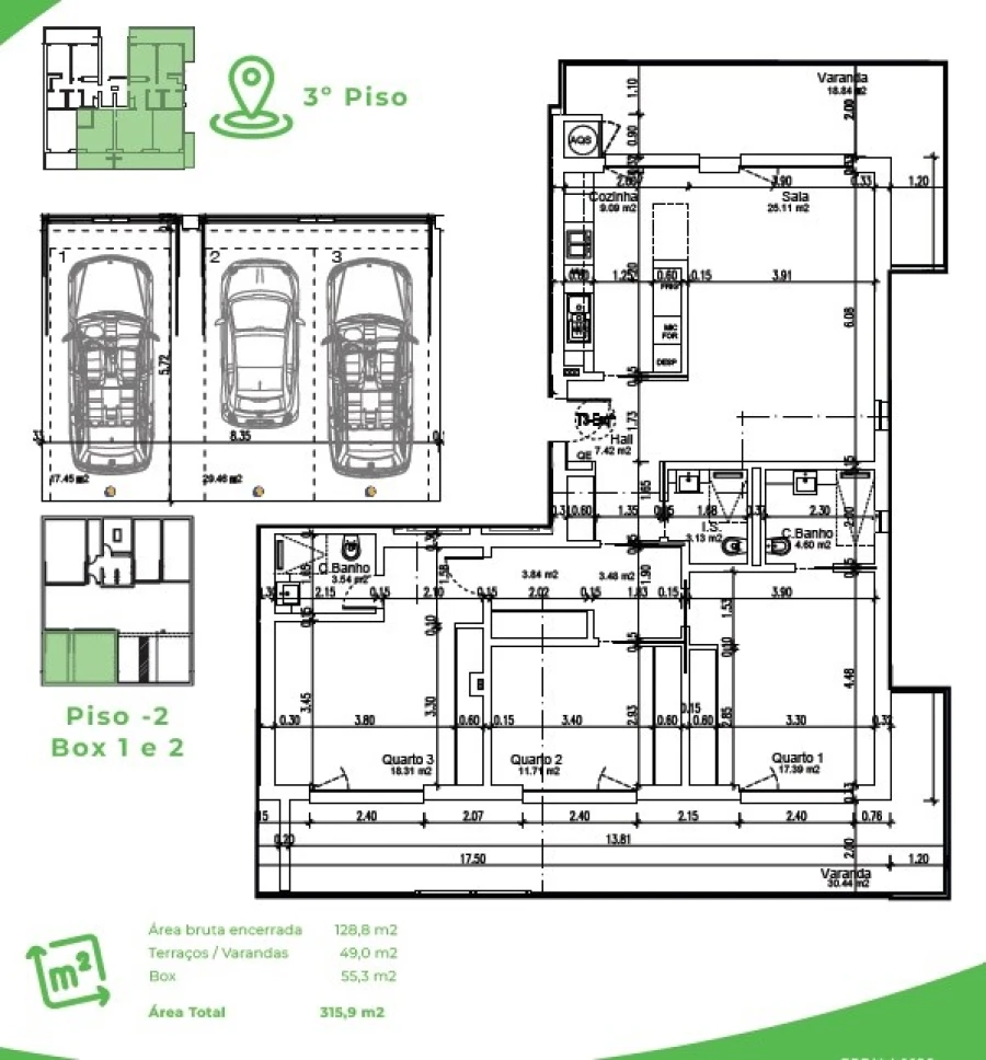 Apartamento T3 para Venda em Oeiras e São Julião da Barra, Paço de Arcos e Caxias Planta 1
