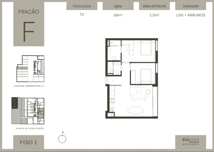 Apartamento T2 para Venda em Matosinhos e Leça da Palmeira Planta 1