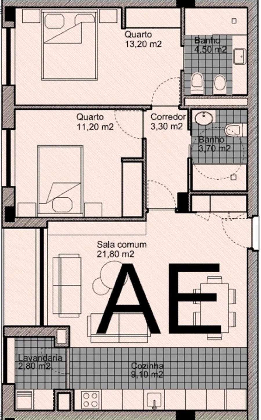 Apartamento T2 para Venda em Ermesinde Planta 1