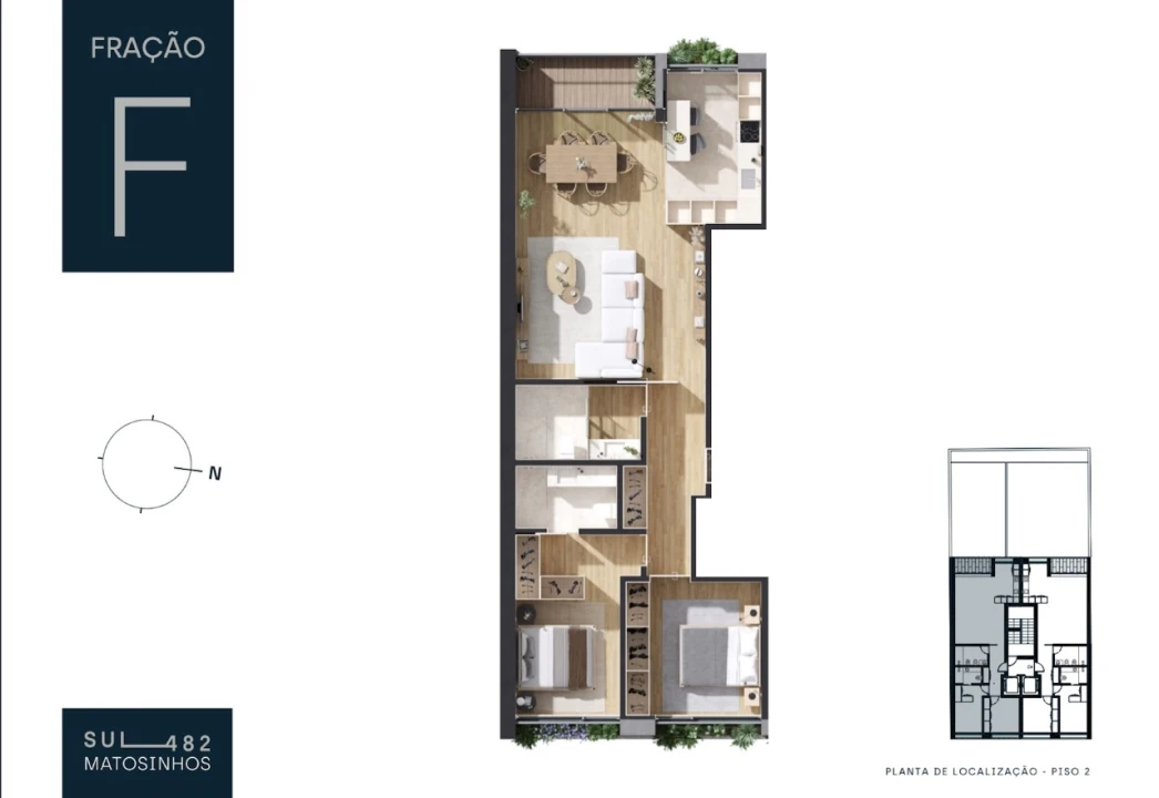 Apartamento T2 para Venda em Matosinhos e Leça da Palmeira Planta 2