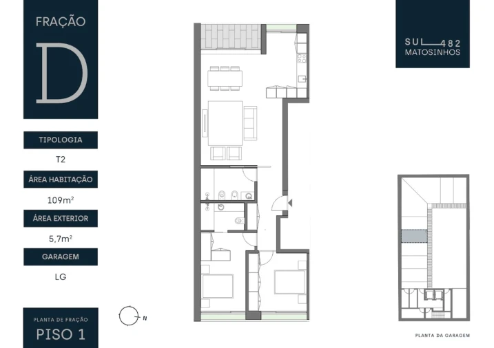 Apartamento T2 para Venda em Matosinhos e Leça da Palmeira Planta 1