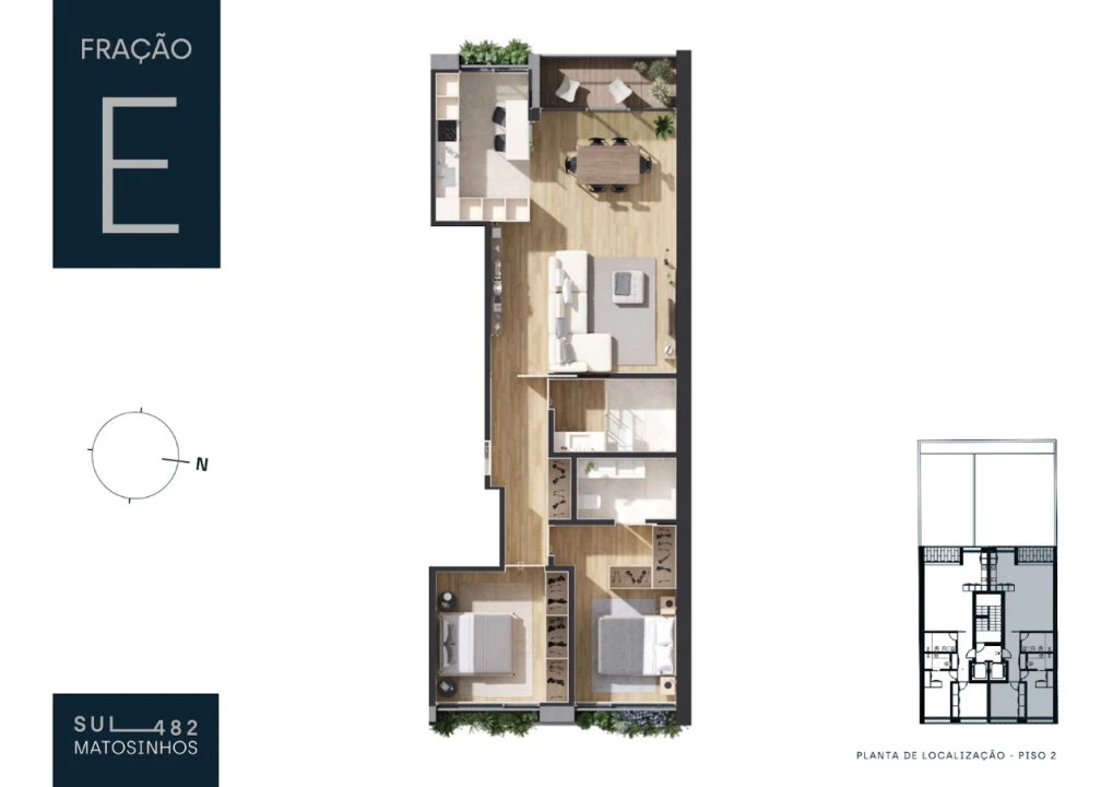 Apartamento T2 para Venda em Matosinhos e Leça da Palmeira Planta 2