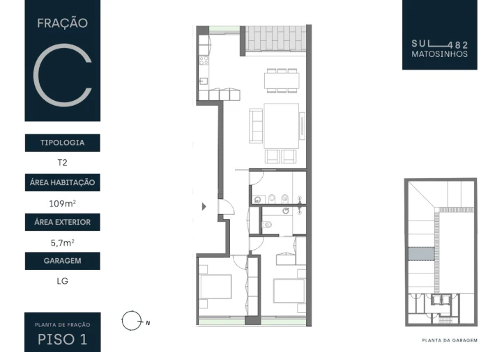 Apartamento T2 para Venda em Matosinhos e Leça da Palmeira Planta 1