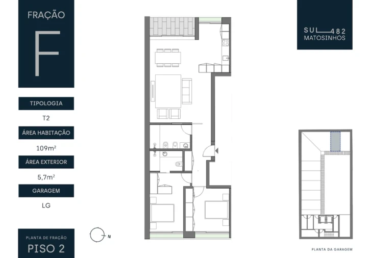 Apartamento T2 para Venda em Matosinhos e Leça da Palmeira Planta 1
