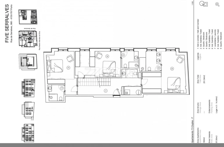 Apartamento T3 para Venda em Lordelo do Ouro e Massarelos Planta 1
