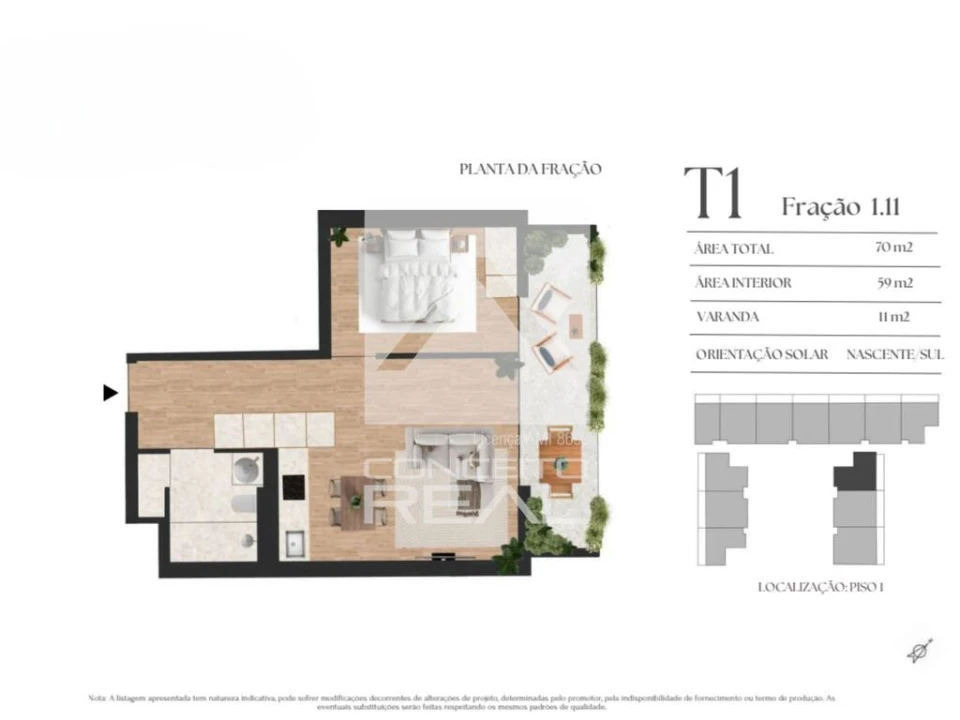 Apartamento T1 para Venda em Vilar de Andorinho Foto 14