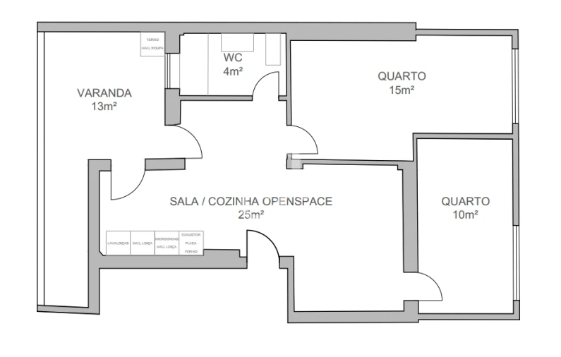 Apartamento T2 para Venda em Agualva e Mira-Sintra Planta 1