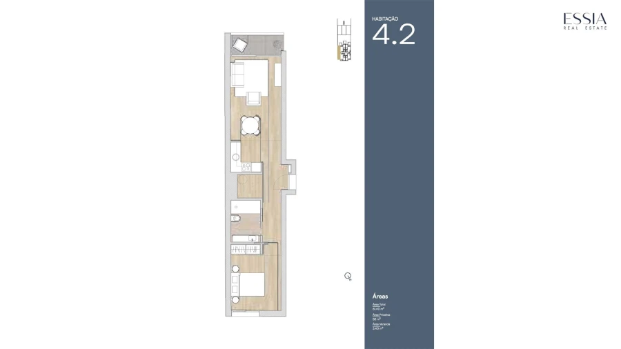 Apartamento T1 para Venda em Cedofeita, Santo Ildefonso, Sé, Miragaia, São Nicolau e Vitória Planta 1