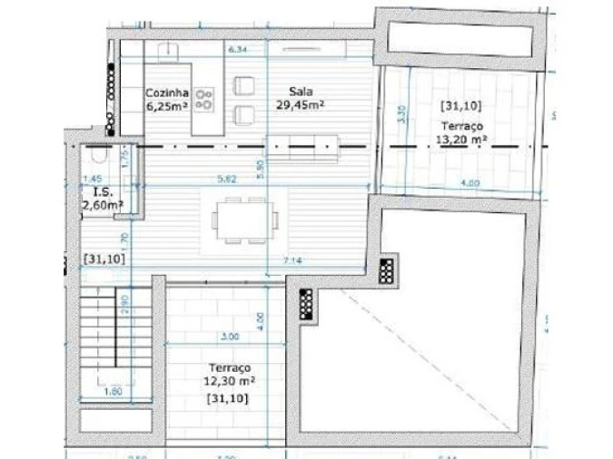 Apartamento T2 para Venda em Glória e Vera Cruz Planta 2