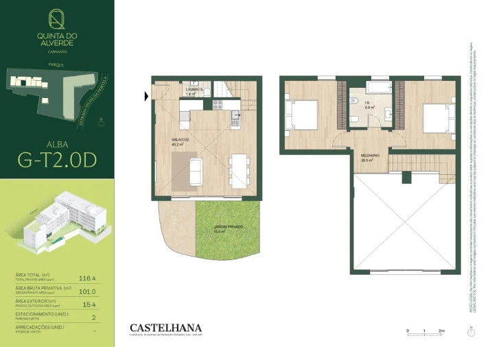 Apartamento T2 para Venda em Carnaxide e Queijas Planta 1