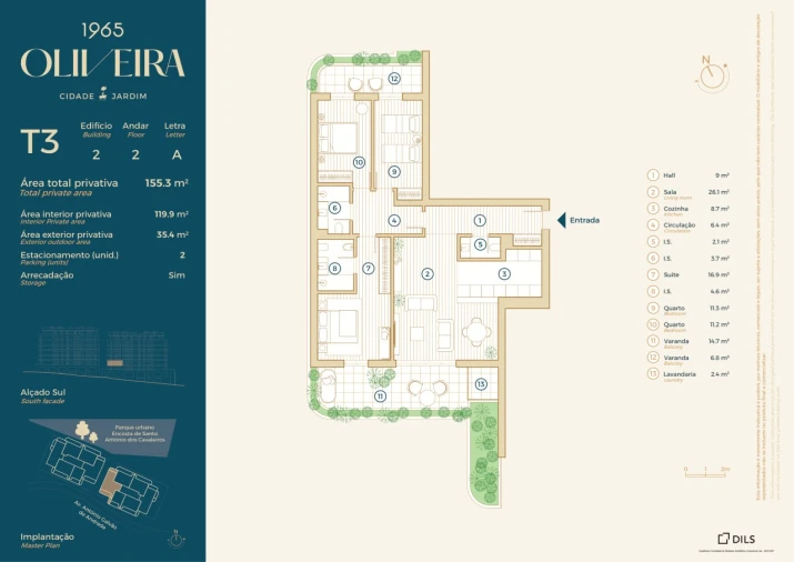 Apartamento T3 para Venda em Santo António dos Cavaleiros e Frielas Planta 1