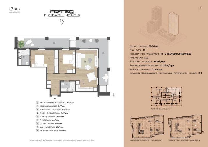Apartamento T2 para Venda em Bonfim Planta 1