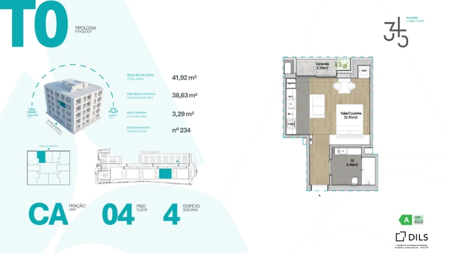 Apartamento para Venda em Carcavelos e Parede Planta 1