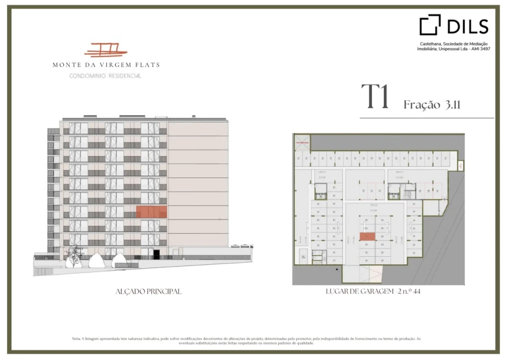 Apartamento T1 para Venda em Vilar de Andorinho Planta 2