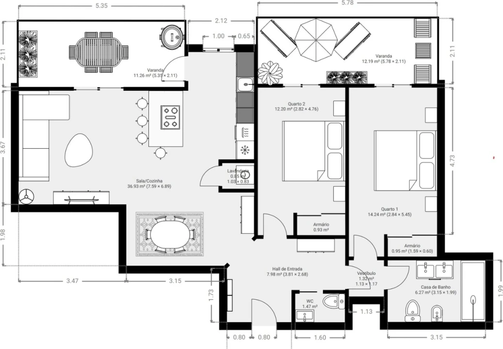 Apartamento T2 para Venda em Lagoa e Carvoeiro Foto 19