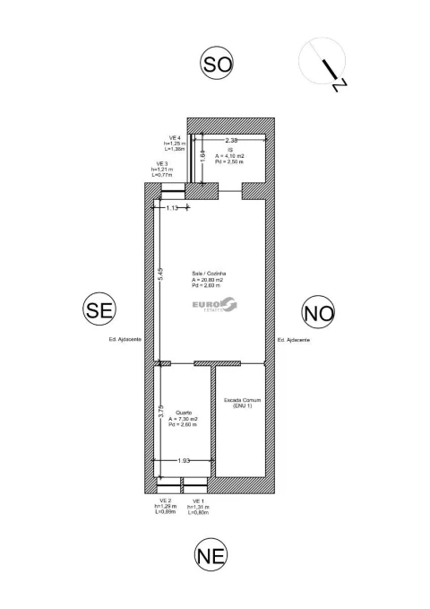 Apartamento T1 para Arrendamento em Estrela