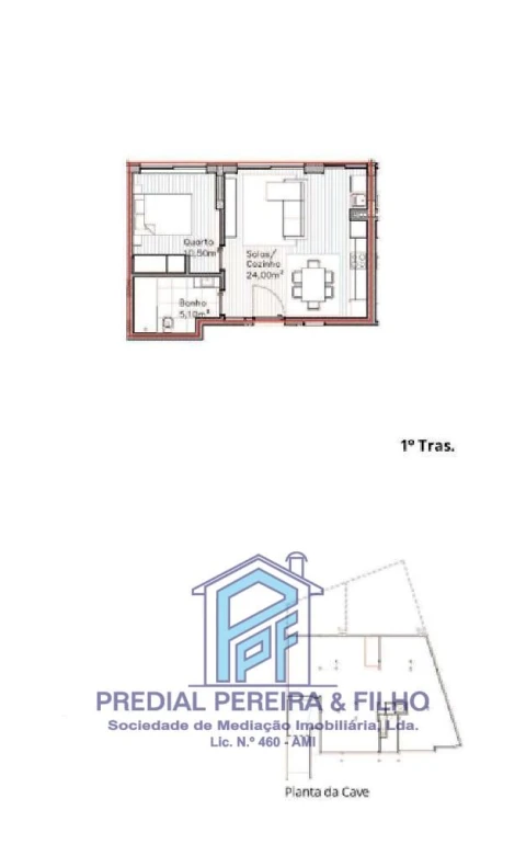Apartamento T1 para Arrendamento em Rio Tinto