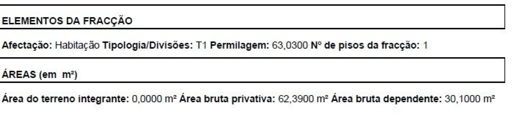 Apartamento T1 para Venda em Caparica e Trafaria Planta 1