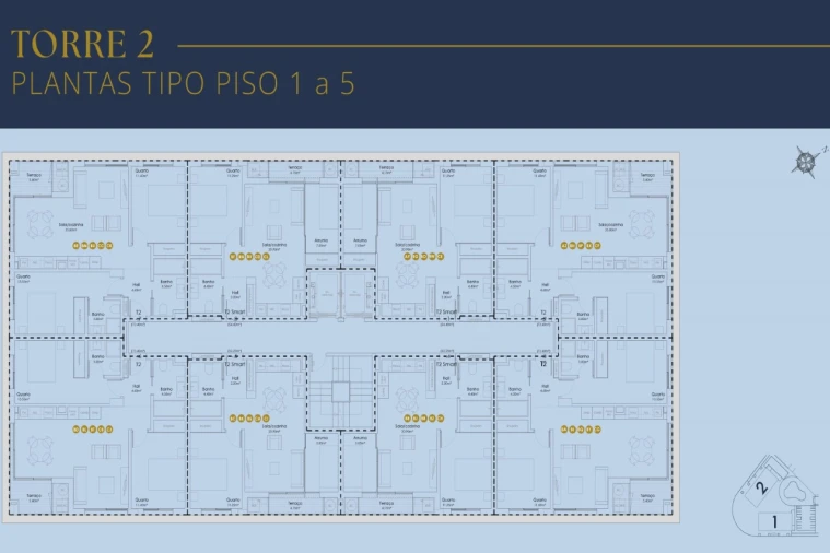 Apartamento T2 para Venda em Canidelo Planta 1