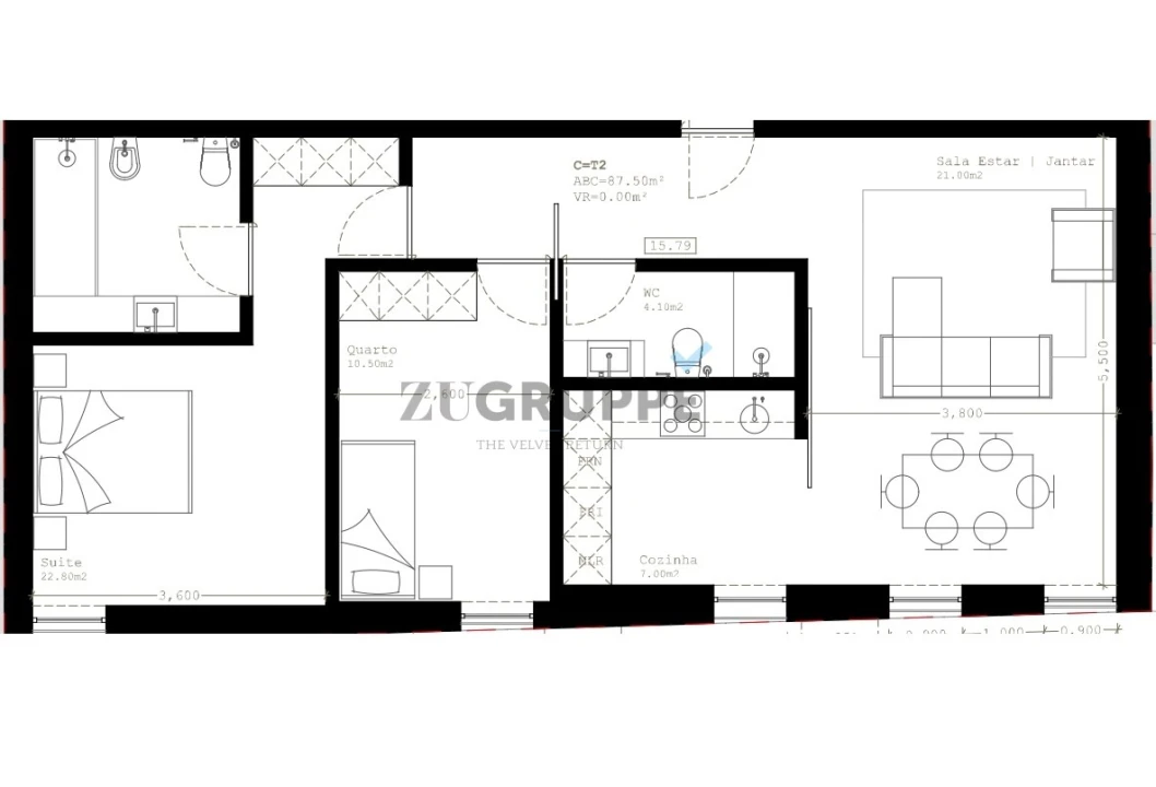 Apartamento T2 para Arrendamento em Glória e Vera Cruz Foto 2