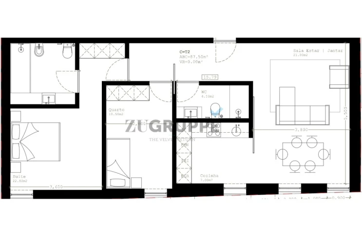Apartamento T2 para Arrendamento em Glória e Vera Cruz Foto 2