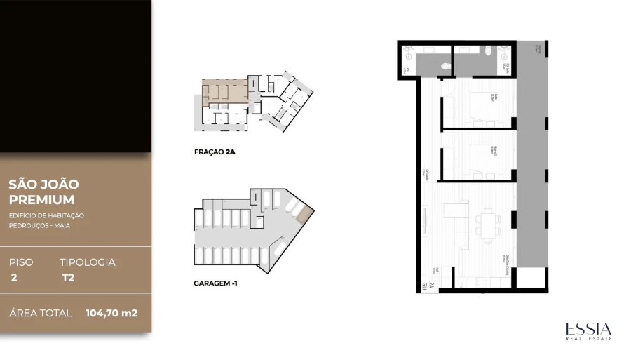 Apartamento T2 para Venda em Pedrouços Planta 1